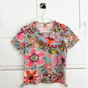Oilily Women's Colorful Floral Tee Shirt Size Small